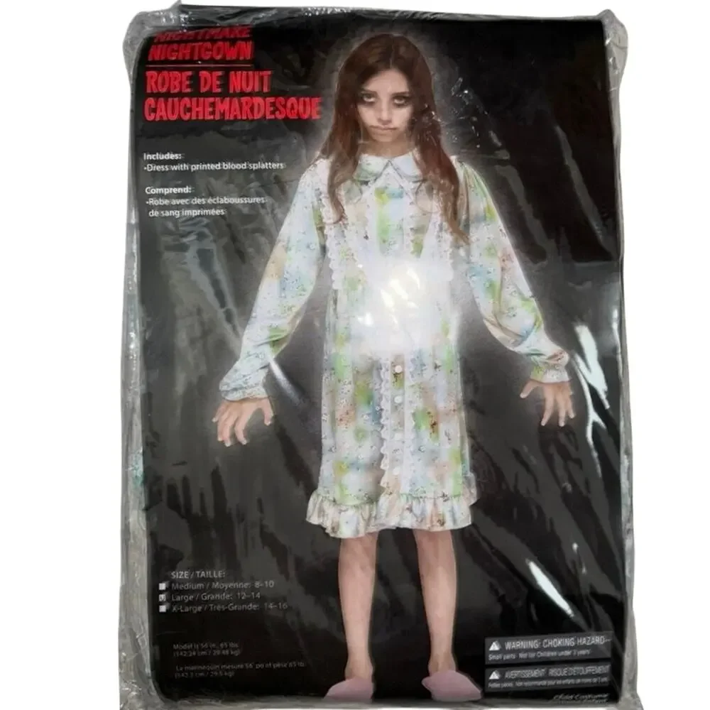 New Fun World Nightmare Nightgown Girls' Costume Large 12-14 zombie Halloween